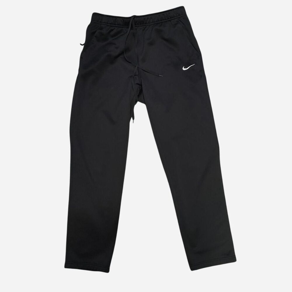 Nike fleece lined black track pants therma-fit size L